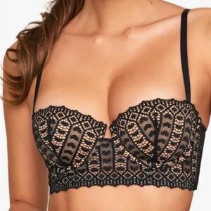 Adore Me Black Lace Contourt Balconette Bra Size 36C